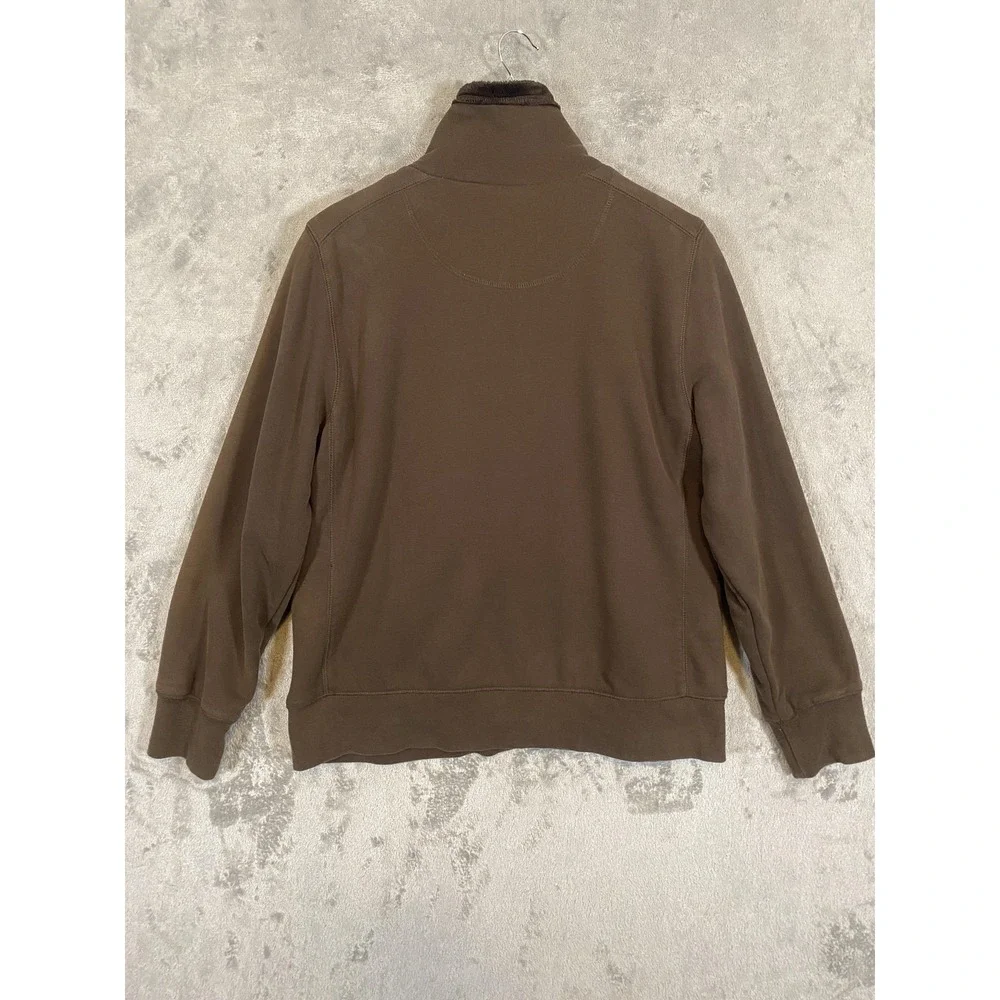 L.L. Bean Jacket‎ Mens XL Brown Fleece Lined Full Zip Mock Neck Classic *READ*